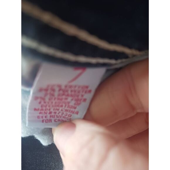 Almost famous boot cut 7 high contrast dark wash button fly - Picture 4 of 5